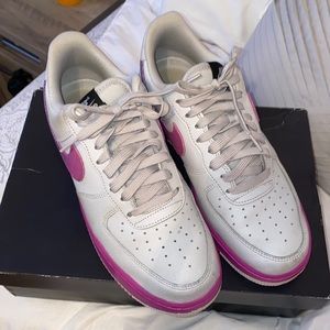 Nike Air Forces. Size 10.5 in Woman’s. Worn a couple times.